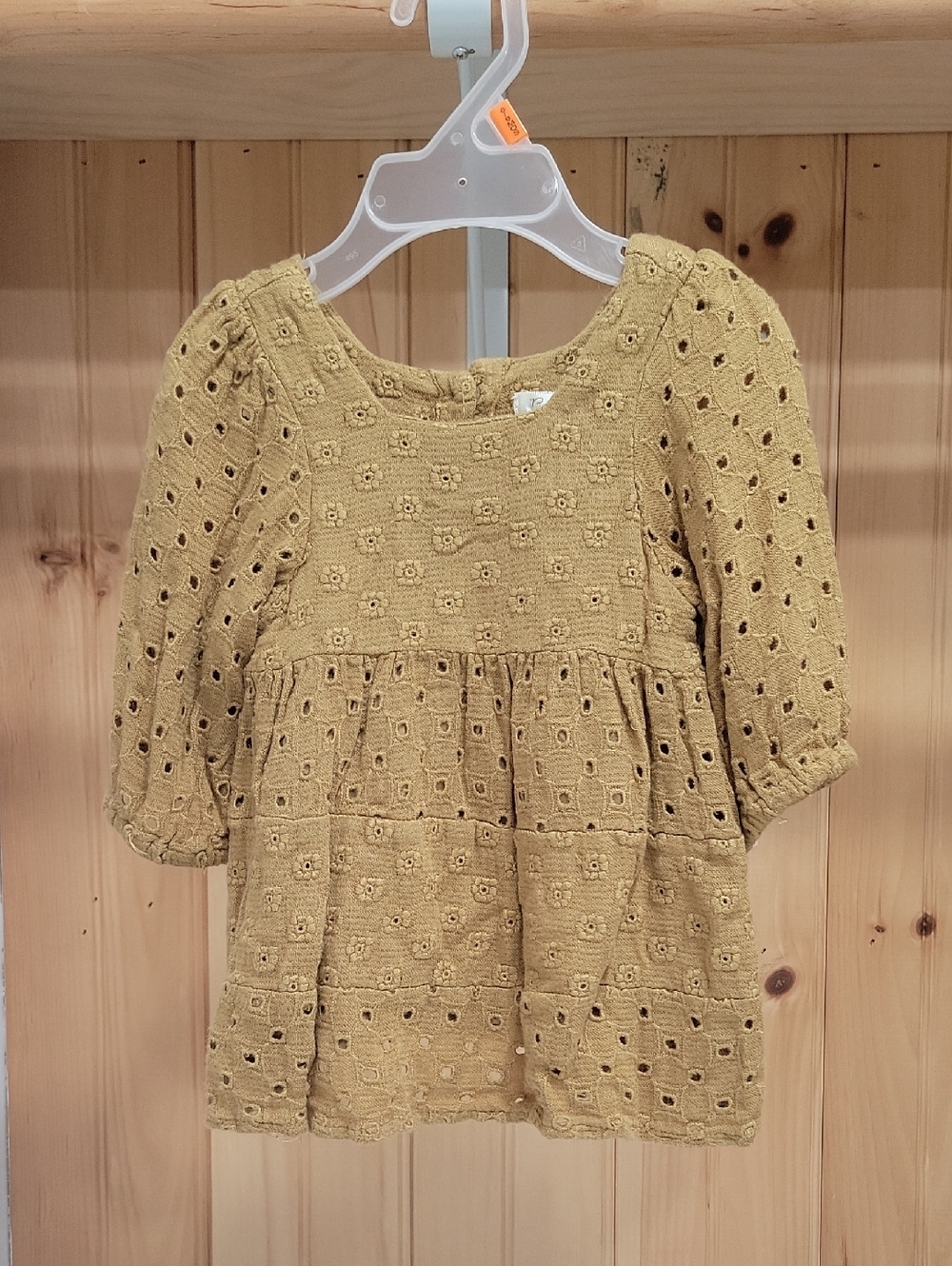 Rylee + Cru Embroidered Eyelet Dress in Mustard